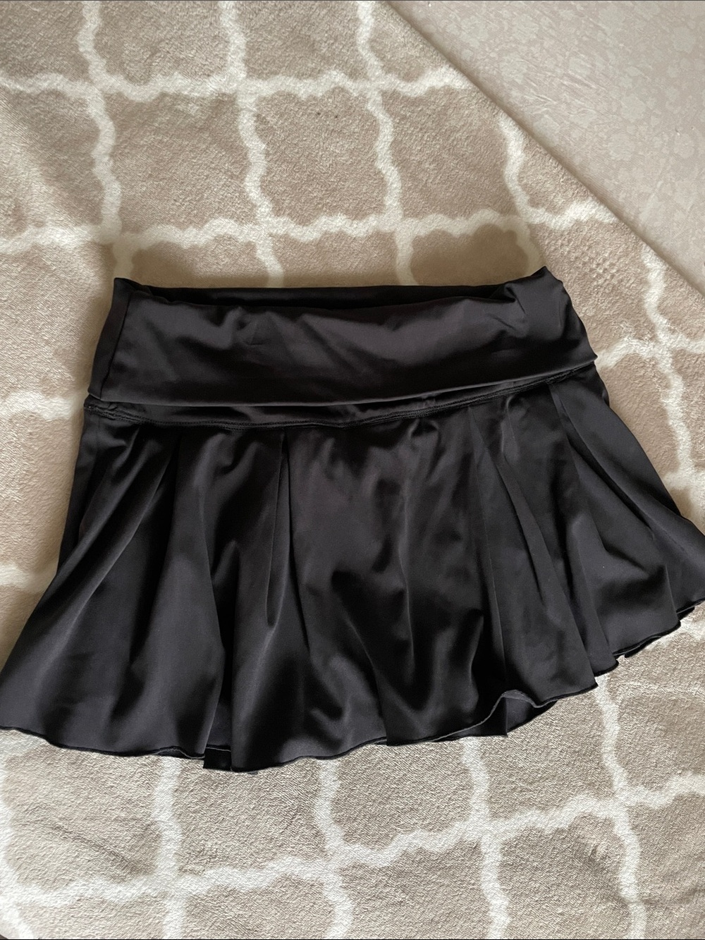 Black Circle Skater Skirt with Wide Waistband